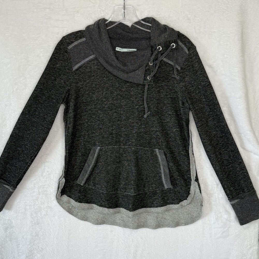 Maurices‎ Gray Sweatshirt Cowl Neck with Lace Up Detail Size Medium